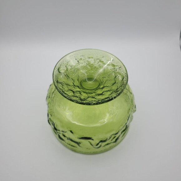 Anchor Hocking Lido Milano Avocado Green Foot Sherbet Dessert Bowl Dish Vintage - Picture 4 of 8
